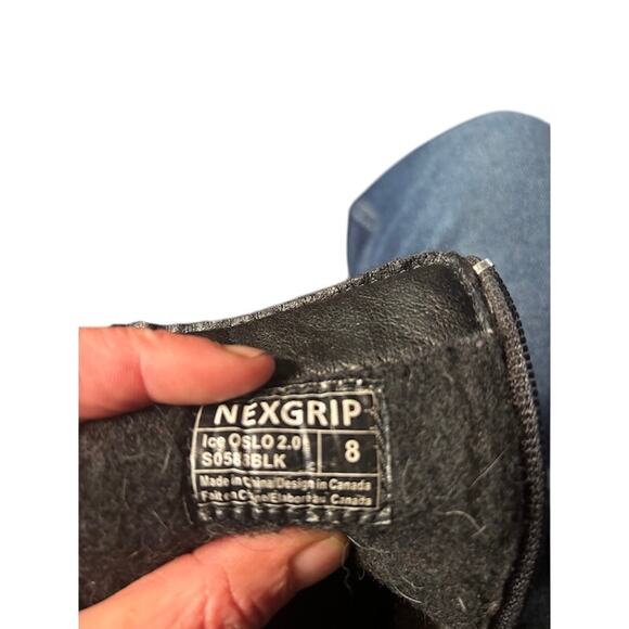 NexGrip Boots Ice Oslo 2 Winter Retractable Cleat Combine Black Womens 8 Leather - Picture 11 of 14